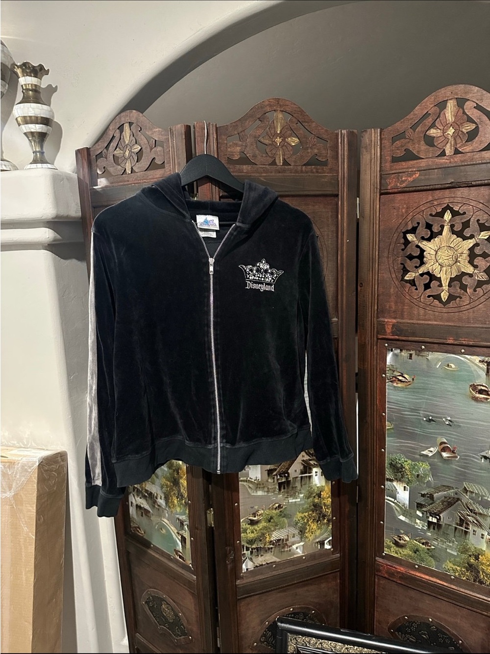 Disneyland Black Velour Zip-Up
